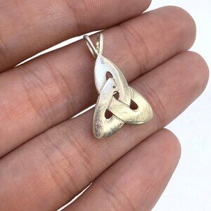 VTG Solid Sterling Silver 925 Trinity Knot Design Pendant Size 1" Length